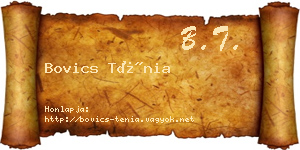 Bovics Ténia névjegykártya